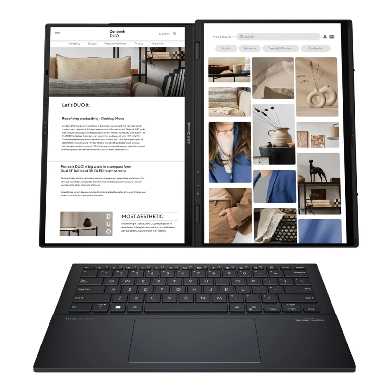 Zenbook Duo (2024) 14" 2.8K Dual-Screen 120Hz OLED Laptop 185H 32GB 1TB W11H Touch (Refurbished) - Image 8